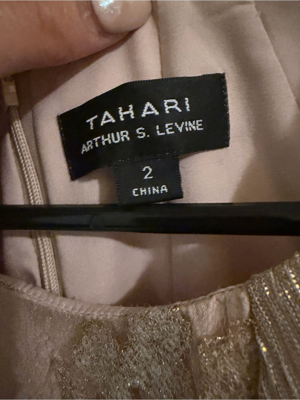 Tahari Formal Shimmery Champagne Sleeveless Midi Dress - Picture 2 of 2